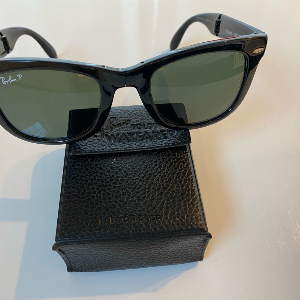 Ray-Ban Black and Green Sunglasses